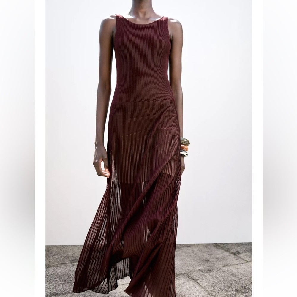 Zara Rib Knit Maxi Dress - Picture 6 of 14